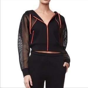 GOOD AMERICAN cropped mesh hoodie